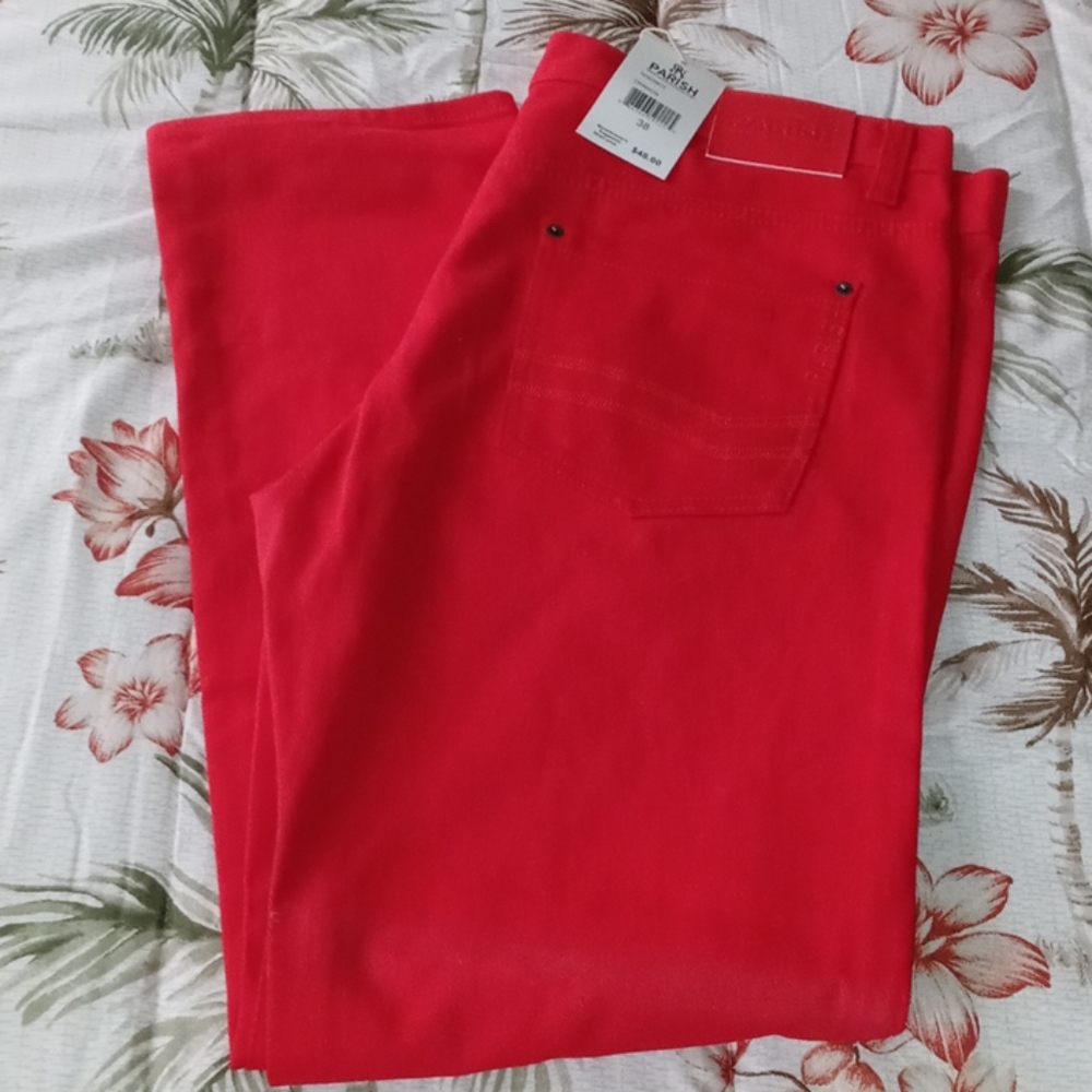 Paris Nation Mens 38 Red Jeans